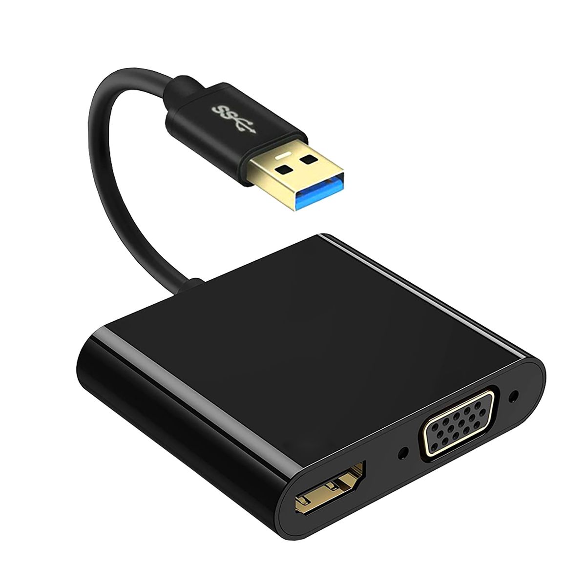 Video Adapter 3-in-1 High Resolution 1080P USB 3.0 To-Black