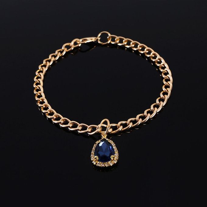 Pet Collar Charm Water Drop Pendant Animals Protection Necklace Blue