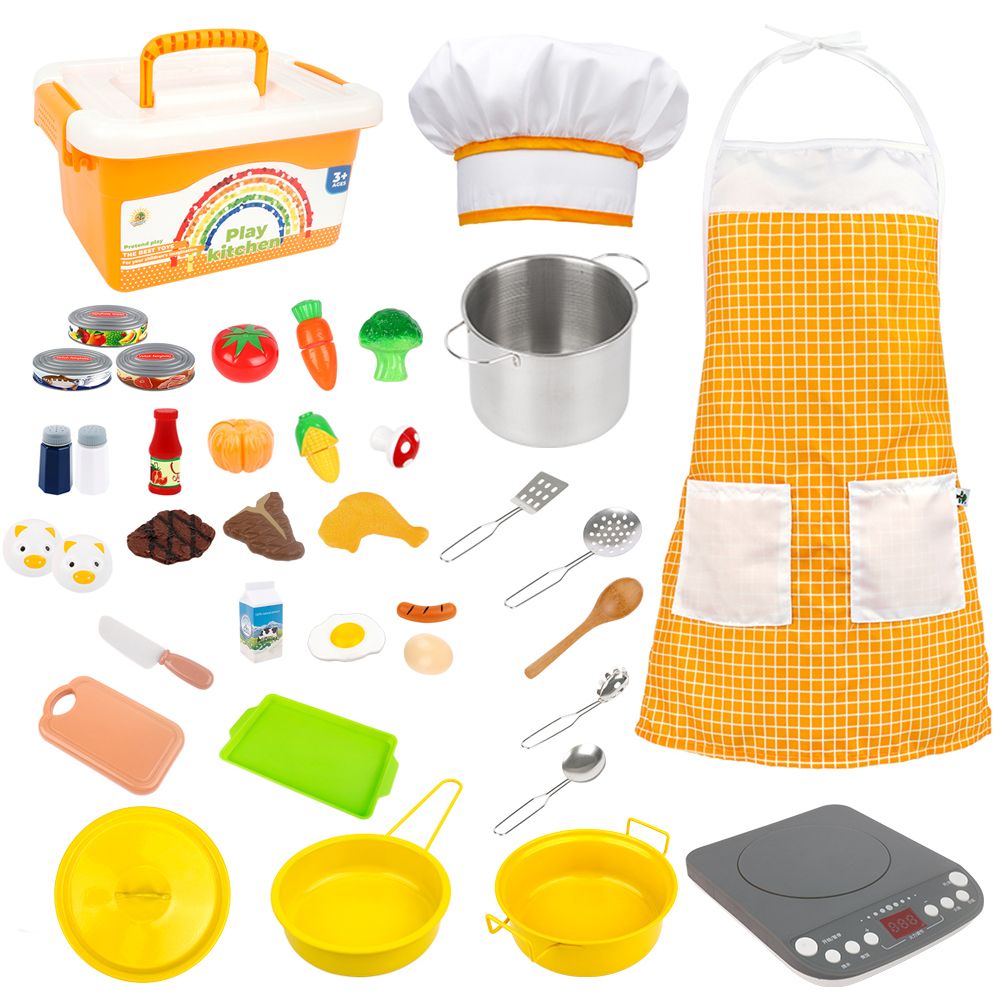 38Pcs Kids Cooking Set Kitchen Toys For Kids Cooking