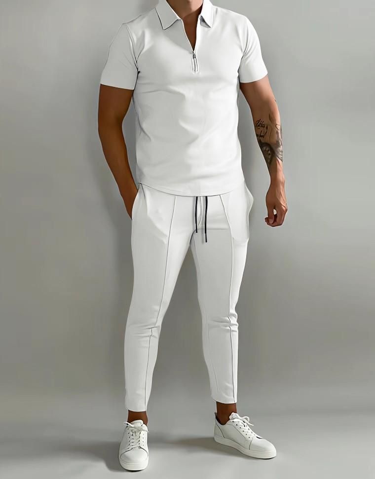 Men'S Sports Suits Fitness Sports Suits White