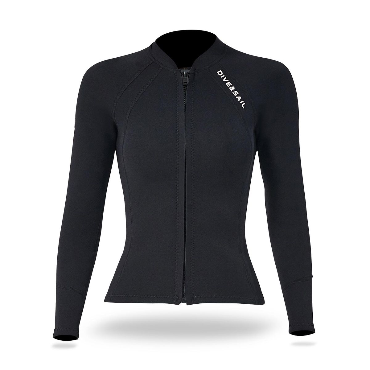 2mm Neoprene Men Women Diving Top with Front Zipper Wetsuits Jacket Long Sleeves Wetsuit Top for Snorkeling Scuba Diving Surfing Water Sports Swimming