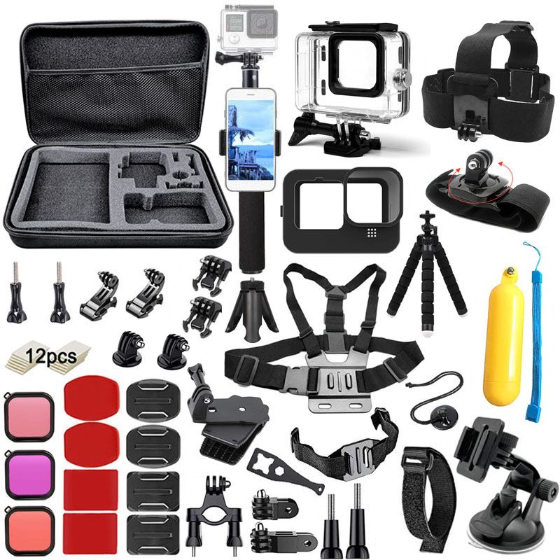 Accessories Kit For Gopro Hero 11 10 9 Black Carrying Bag