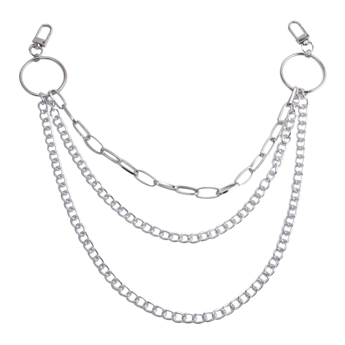 Punk Pant Chain Belt Trousers Chain Keychain Men Women Fashion Silver