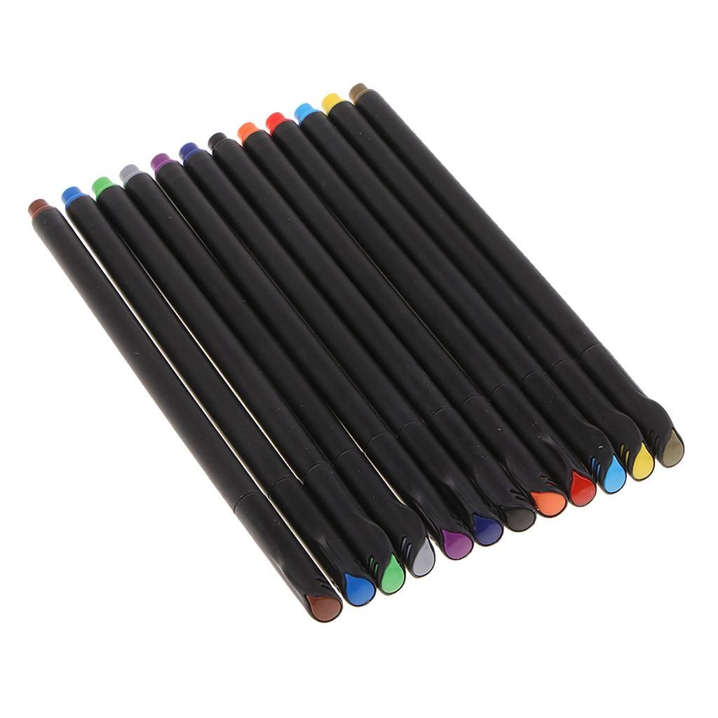 12Pcs Fineliners Water Based  Pens Children Drwaing Diary
