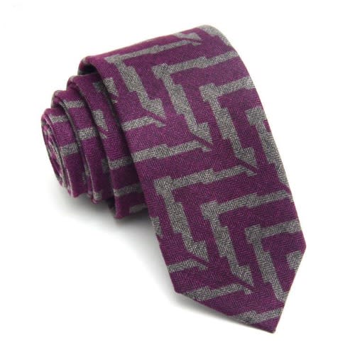 Men's Wool Tie - Purple/Multicolor