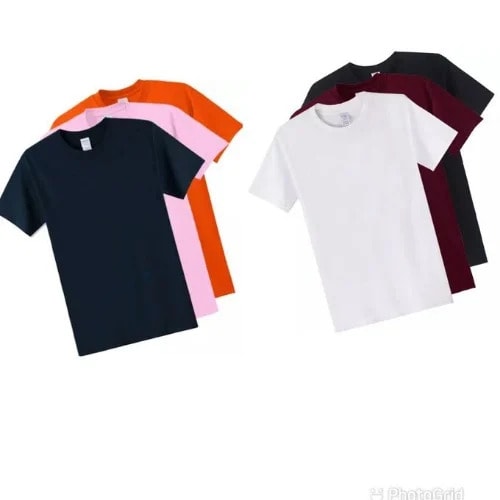 6 In 1 Unisex T- Shirt Round Neck Plain Polo