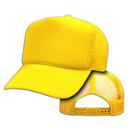 Men Plain Yellow Baseball Face Cap Net Back