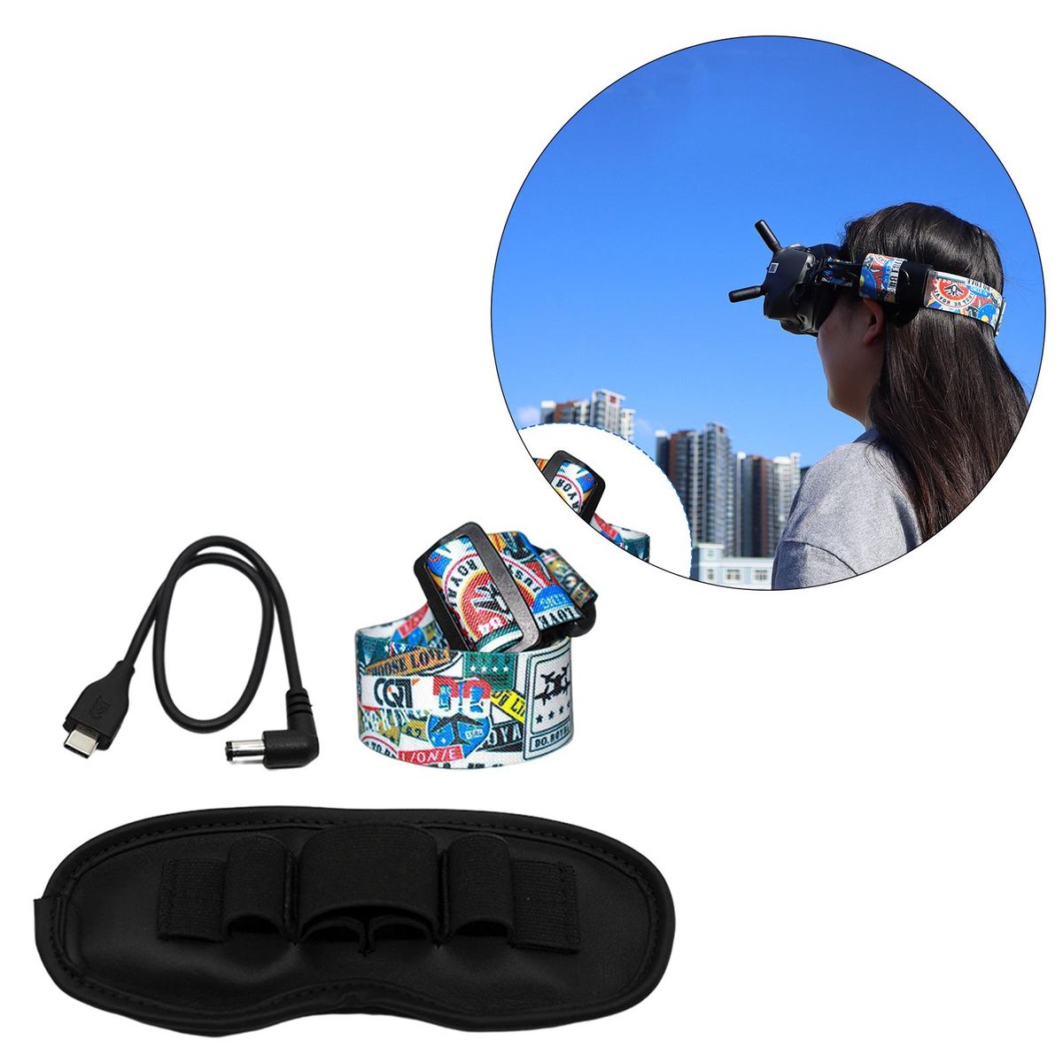 Head Strap Graffiti Color For   Glasses V2 Headband 3 In 1 Set