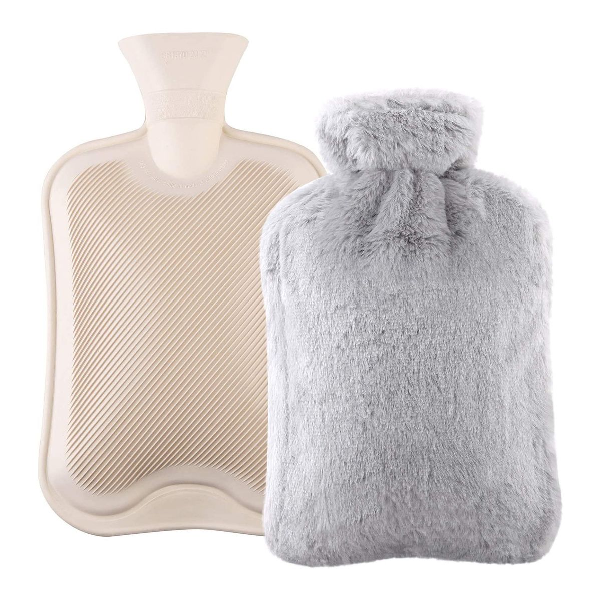 Hot Water Bag With Plush Cover 2L Large Capacity Rubber Hot