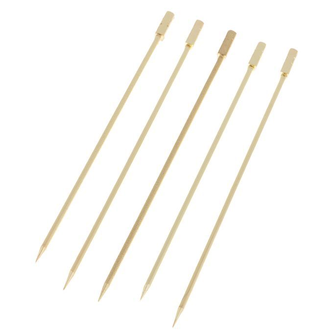 5pcs Stainless Steel Cocktail Fruit Sticks Bar Tool Square -Gold
