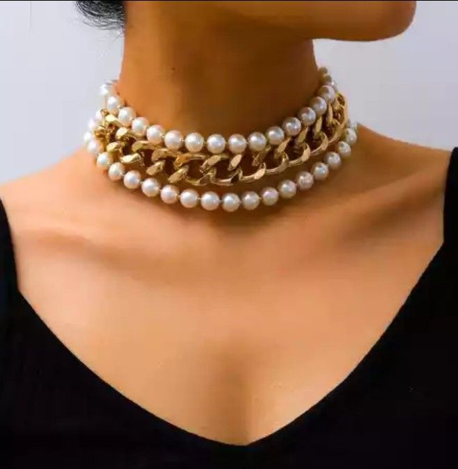 Sunset Round Pearls Fashion Necklace