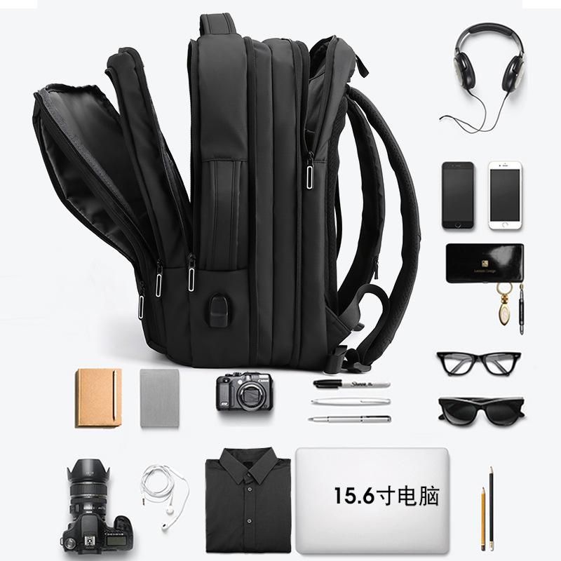 Fashionable men's backpack 2022 new expansion backpack large capacity travel bag atmospheric leather