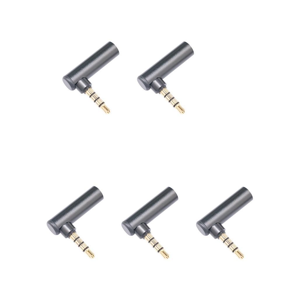 5Pcs Right Angled 35mm Male to Female Audio Converter Adapter Connector L Type Stereo Microphone Plug