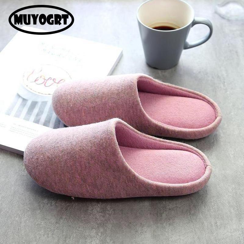 Women Casual Shoes Home Indoor Slippers Japanese Soft Plush Male House Bedroom Slippers Warm Spring Autumn Cotton Slippers Shoes