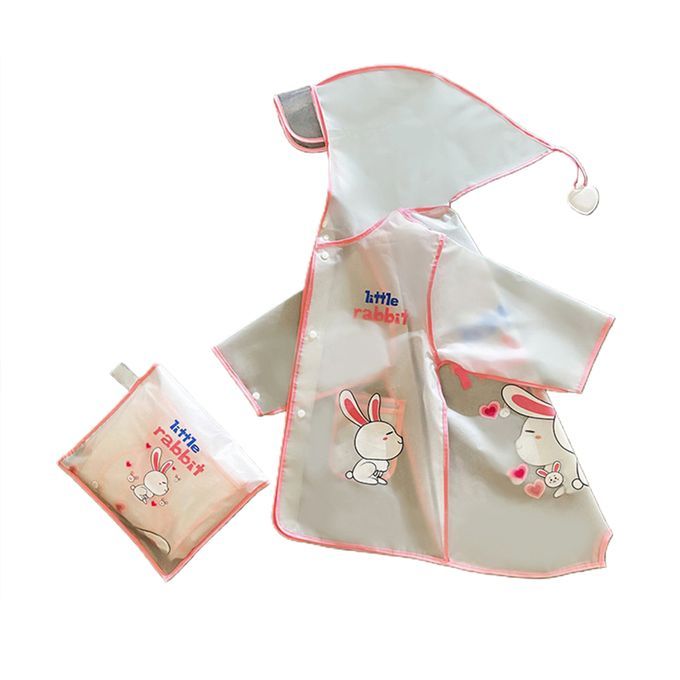 Kid Slicker Transparent Waterproof Elastic-Pink Rabbit