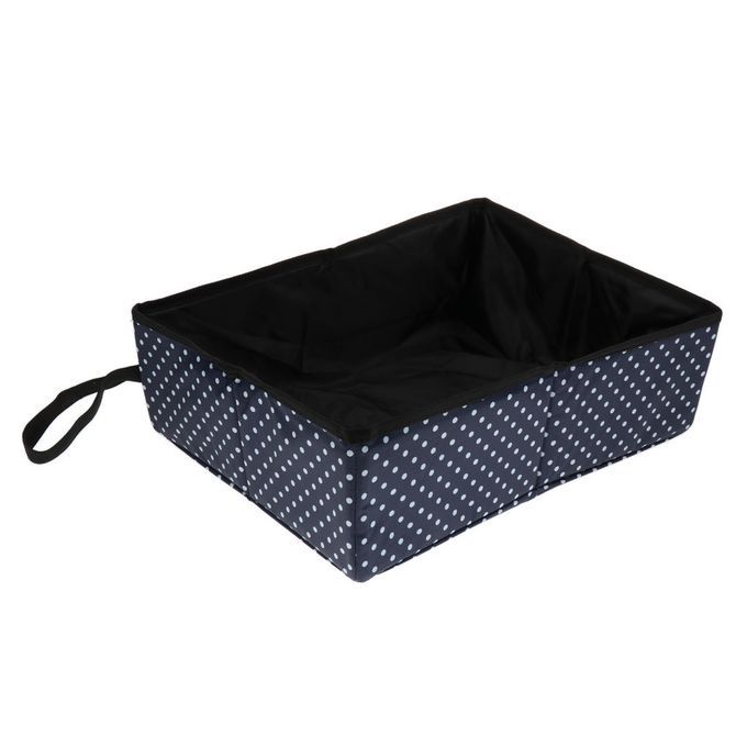 Foldable Pet 15kg Cat Kitten Litter Poop Pan, Tran, Box Dark Blue