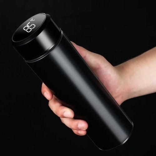 Stainless Digital Led Water Vacuum Flask With Temperature Display 500ml - Black