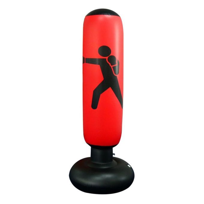Adult Free Standing Boxing Punch Bag, Inflatable Boxing Free Red