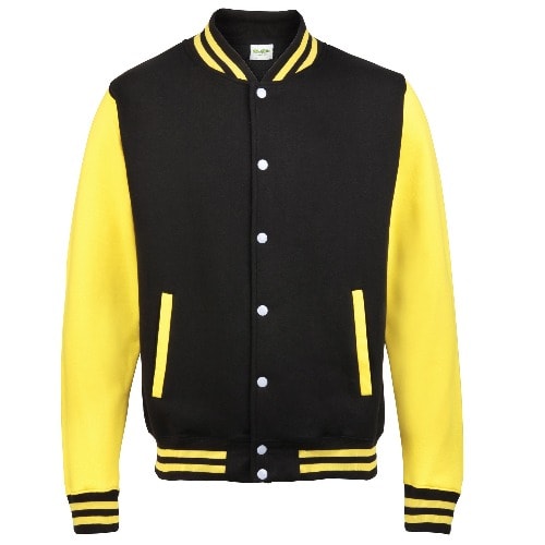 Correctshapers Baseball Varsity Jacket -Black And Yellow