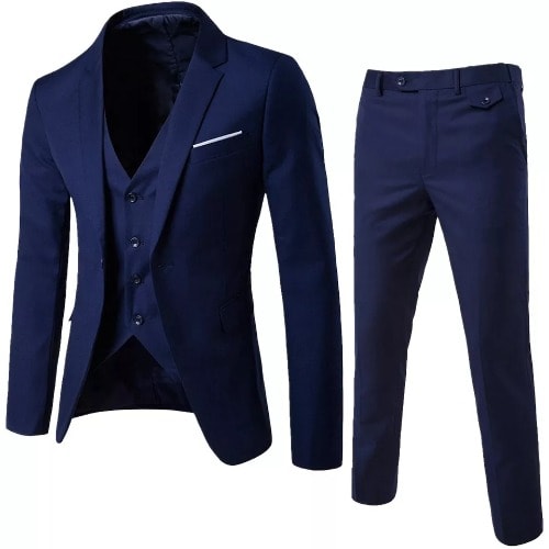 Men's Three Piece Classical Suit - Blue