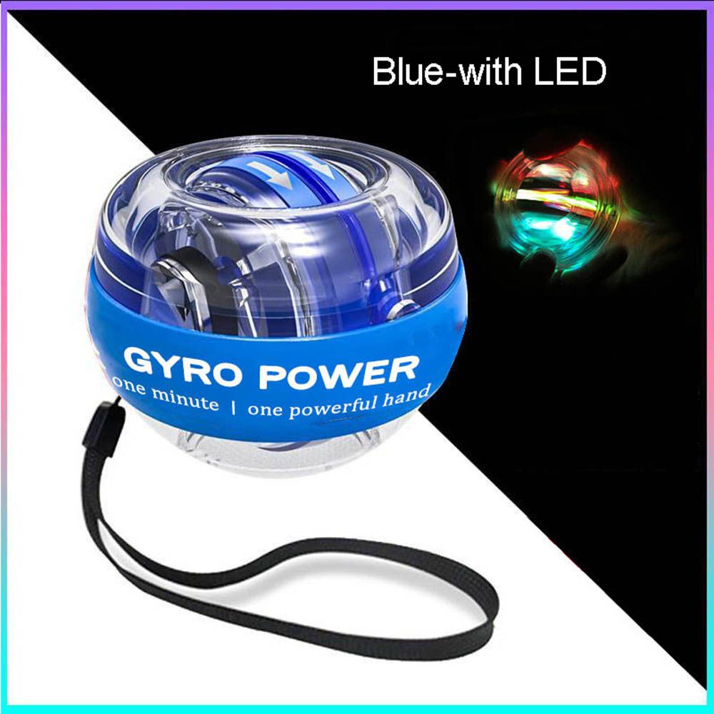 LED Gyroscopic Powerball Autostart Range Gyro Power Wrist Ball Arm Hand Muscle Force-Blue-with LED