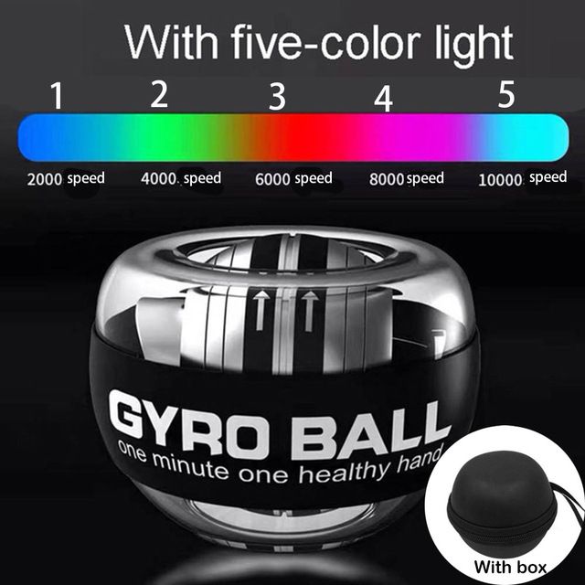 Self-starting Powerball Wrist Power Hand Ball Muscle Relaxnning Wrist Trainer-5 Color Light Bag
