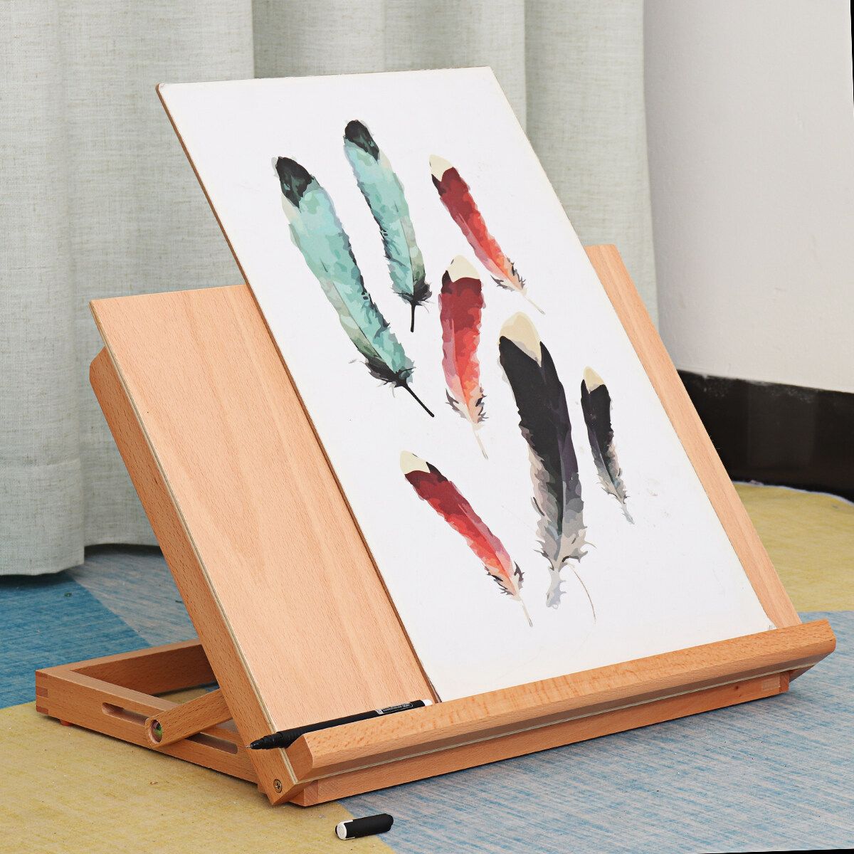 43x32x32cm Folding Wood Easel Portable Drawing Board Art Craft Display Stand Table Adjustable Board