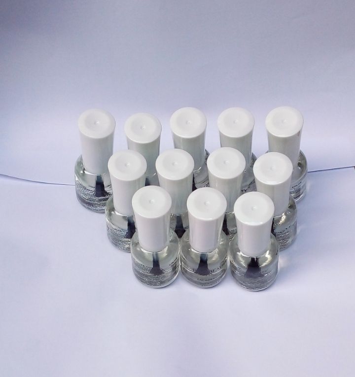 SET OF 12 HARDENER/CLEAR COLOUR NAIL POLISH
