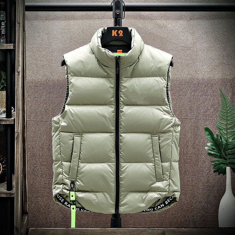 Men's Down Vest Winter Warm  Duck Down Puffy Padded Waistcoat Fashionable