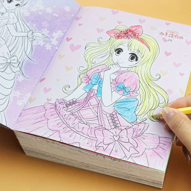 6 Books Princess Coloring Book For Kids Girls Primary School Students' Graffiti Drawing Book For 3-10 Years Old 17 X 24cm