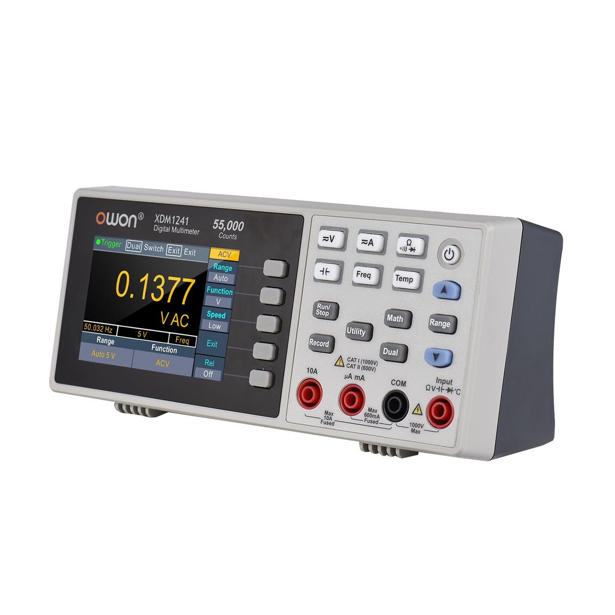 Owon XDM1241 Mini Desktop Digital Multimeter Rechargeable 55,000 Counts High Accuracy True RMS Universal Meter with 3.5-inch TFT LCD Screen Auto Range Multifunctional Ammeter Voltmeter AC/DC Voltage/Current Frequency Resistan