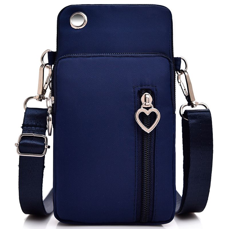 Woman Messenger Bag Mini Shoulder Bag Diagonal Multi-Function Mobile Phone Bag Outdoor Earphone  Sports Crossbag Bag-Deep Blue