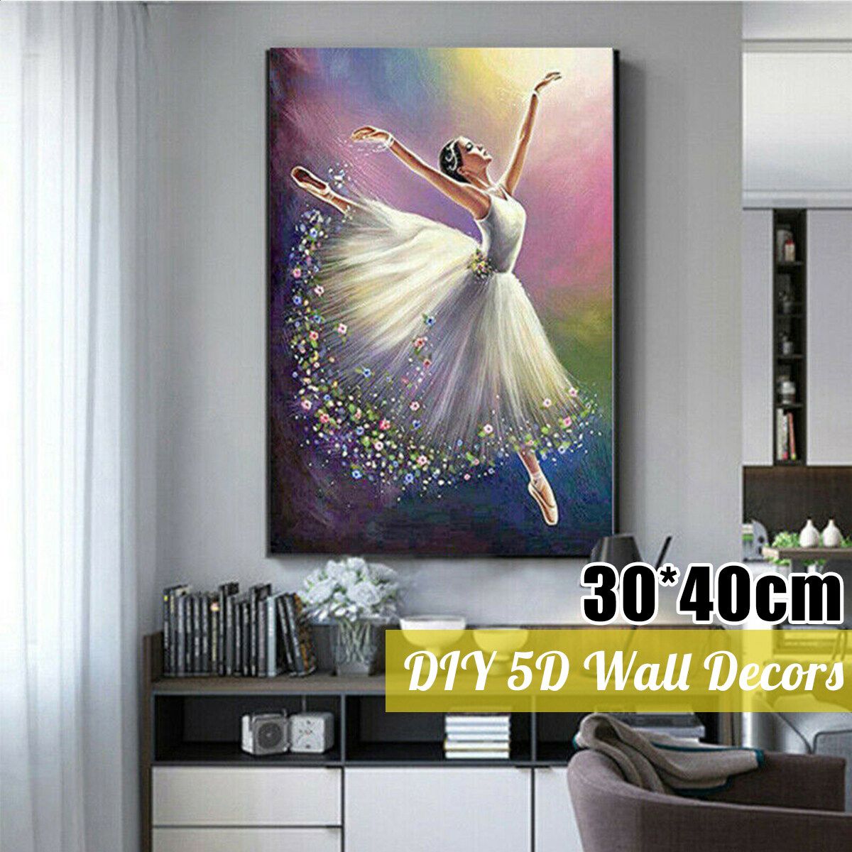 30x40cm 5D Dance Girl Full Drill DIY Digital Digital Coloring Living Room Bedroom Decoration