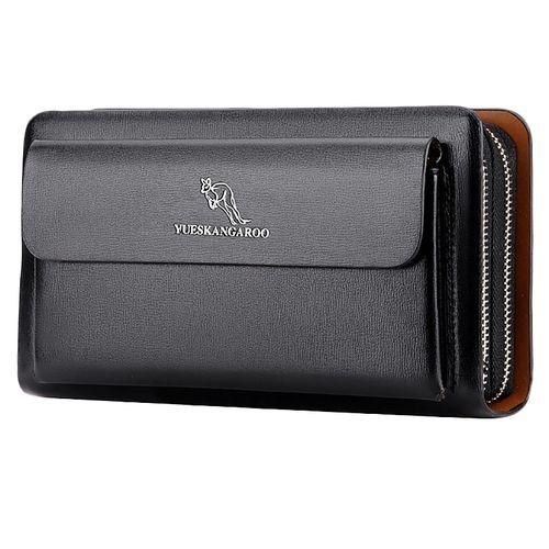 YUESKANGAROO Men Clutch Bag Fashion Long Purse Double