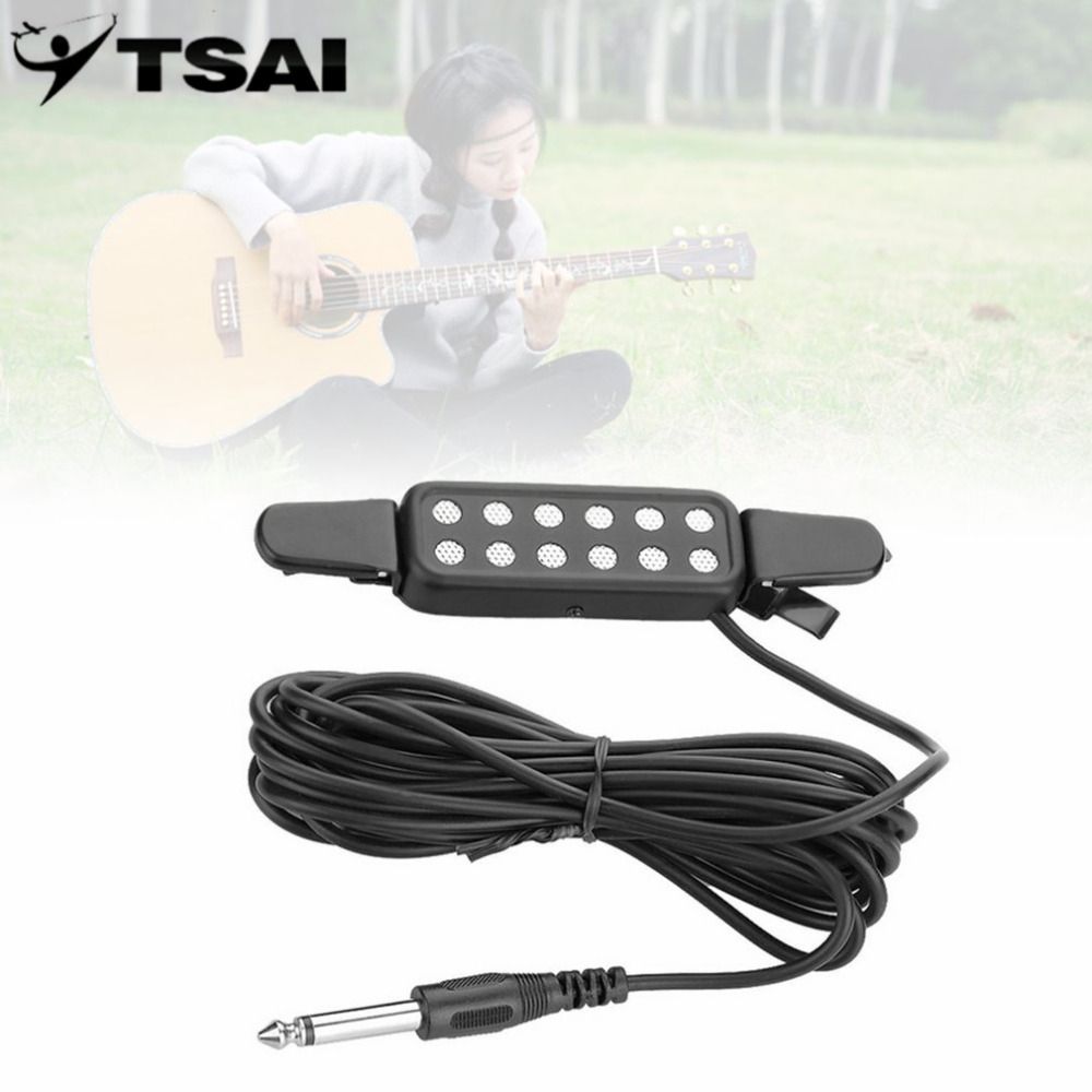 Sound Pickup 12 Hole Clip On Microphone Wire Amplifier Speaker For Acoustic Electric