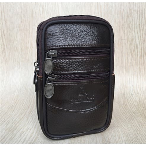 Leather Vertical Waist Bag For Mobile Phone And Accessories