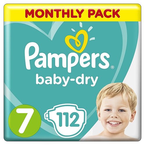 Baby-dry Size 7- 112 Nappies, 15+ Kg