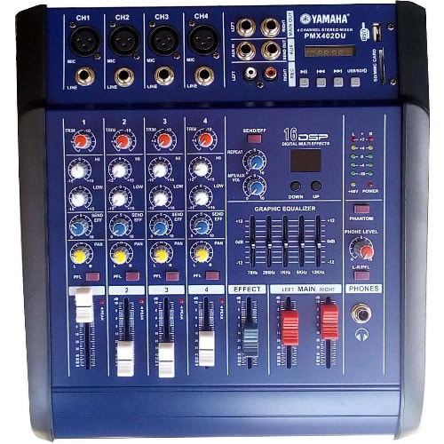 4 Channel Powered Mixer With Built-in Amp. Usb, Dsp Effects And Phantom Light