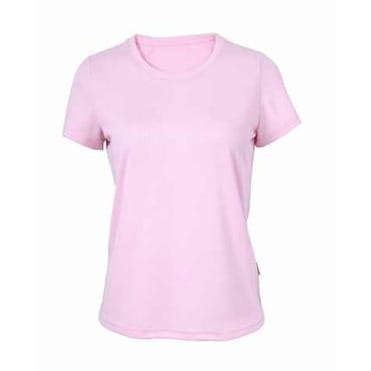 Women's Plain Short Sleeve Round Neck T-shirt - Pink