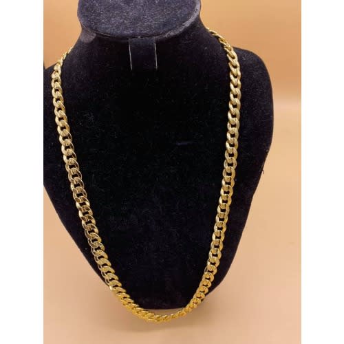 Stainless Steel Polished Men's Necklace -Gold