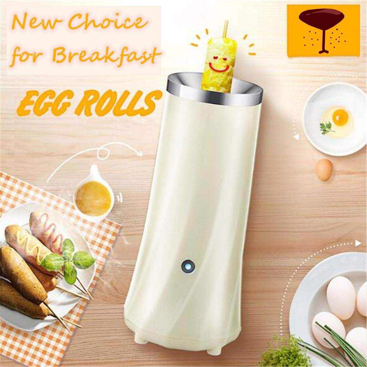 Egg-Roll Hands-Free Automatic Electric Vertical Nonstick Easy Quick Egg Cooker 110-220V DIY Electric Automatic Egg Roll Machine Breakfast Quick Egg Cooker #green Green