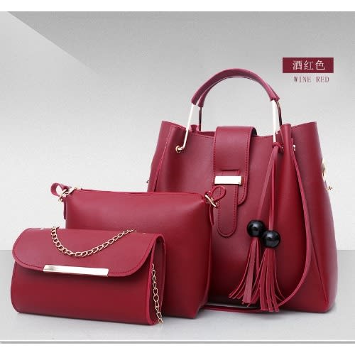 3 In 1 Ladies Handbag #32&2-red