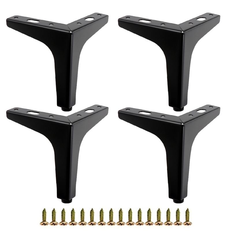 4Pcs Right Angle Support Sofa Legs Furniture Legs Replacement For TV Cabinet Bedside Table Furniture Hardware Gold/Black M17E-2-BK