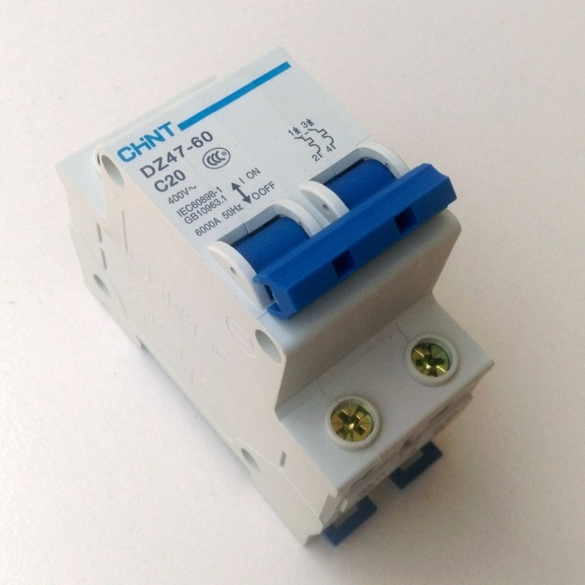 20A 2 AC230 Current 400V C20 CHINT 2P Rated DZ47-60 Pole