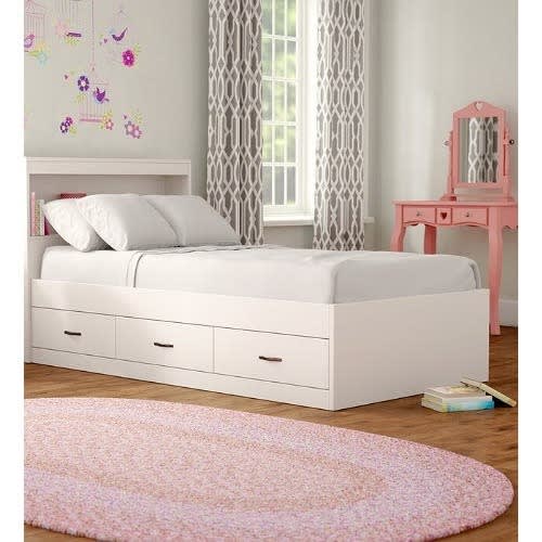 Boa Furnitures- Platform Bed With Drawers And Bookcase