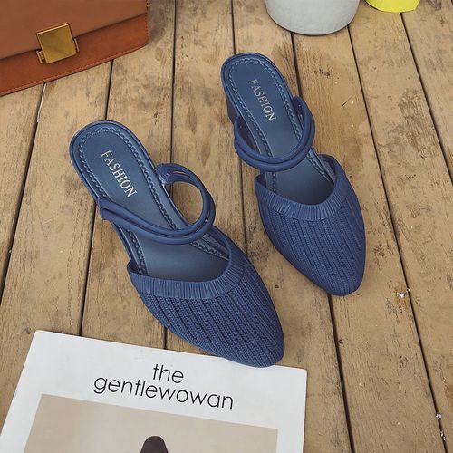 Two-wear Sandals Slippers Women's Fashion Non-slip Casual Beach Soft-soled Blue