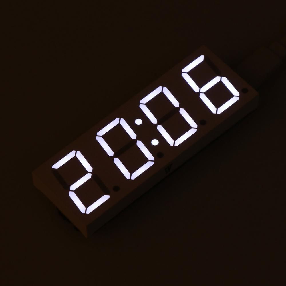 DS3231 Electronic DIY 0.8inch Dot Matrix LED Clock Kit 4 Digit Display 5V Mciro USB Car Clock