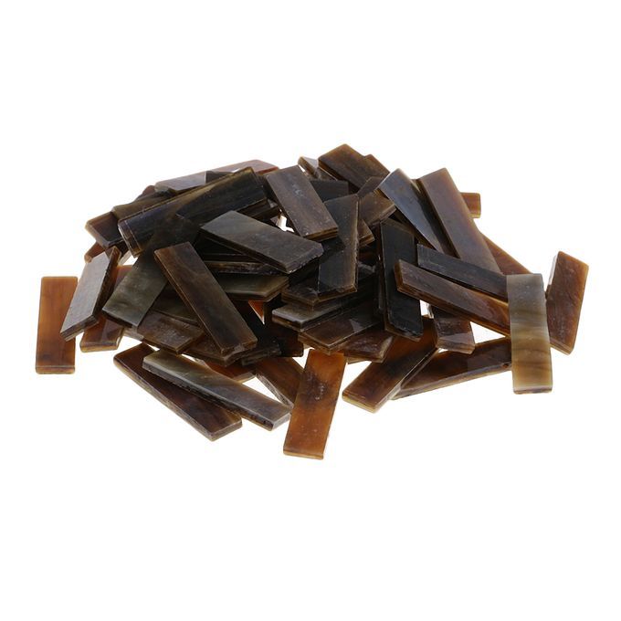 80 Pieces Glass Mosaic Tiles For DIY Arts Crafts Rectangle Brown Brown