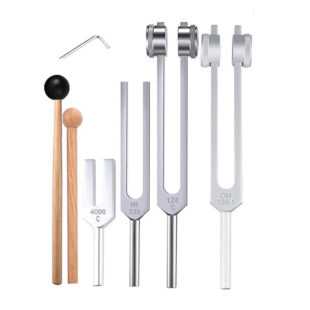 4Pcs Tuning Fork Set128Hz 1361Hz MI 528Hz 4096Hzfor Sound Reliever Stress