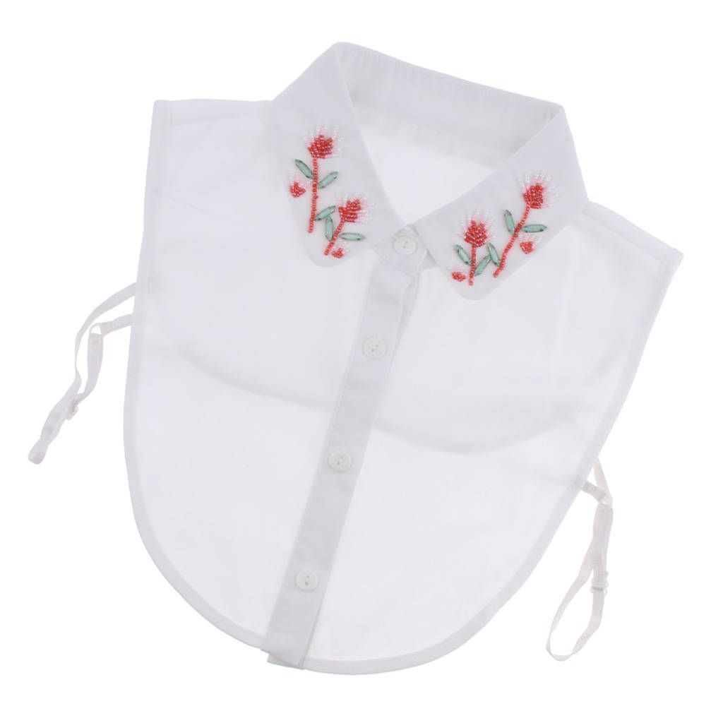 Chiffon Flower Lapel Shirt False Necklace  6